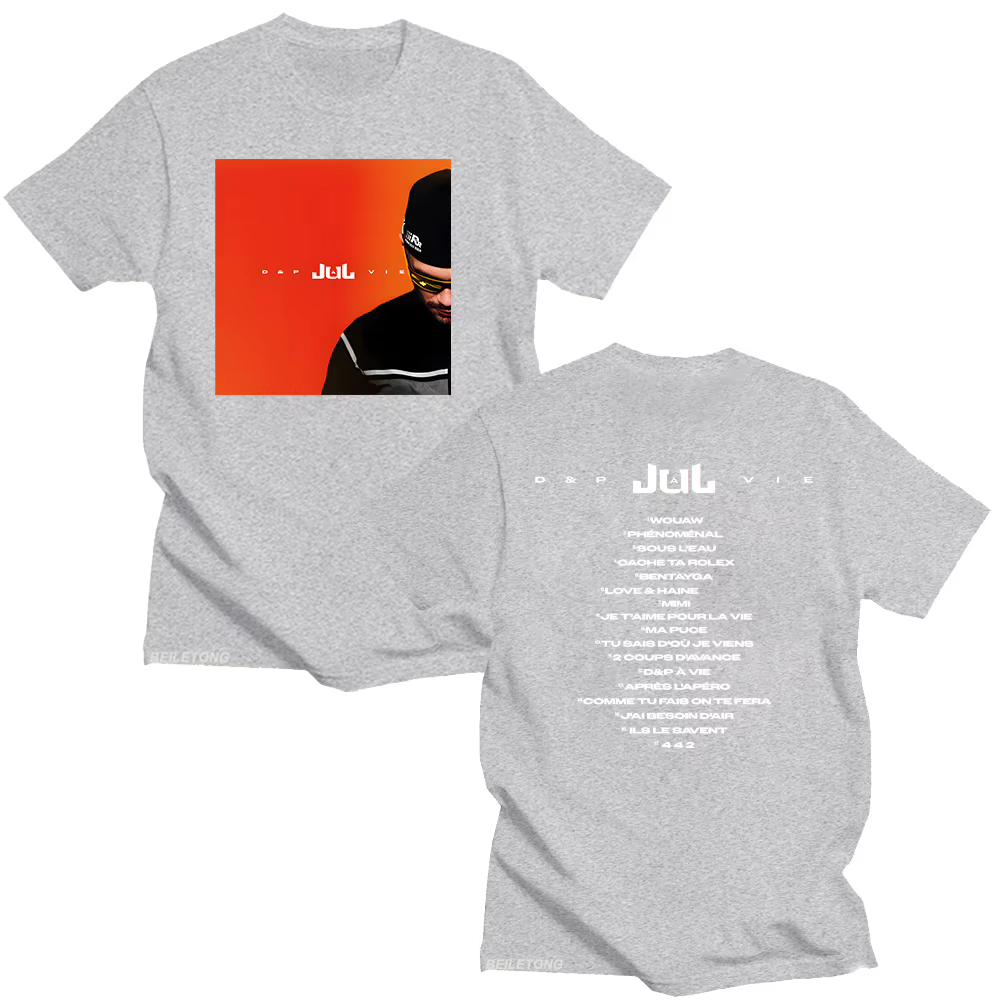 Rappeur JuL D & p À Vie T-shirts JuL nouvel Album mode polyvalent