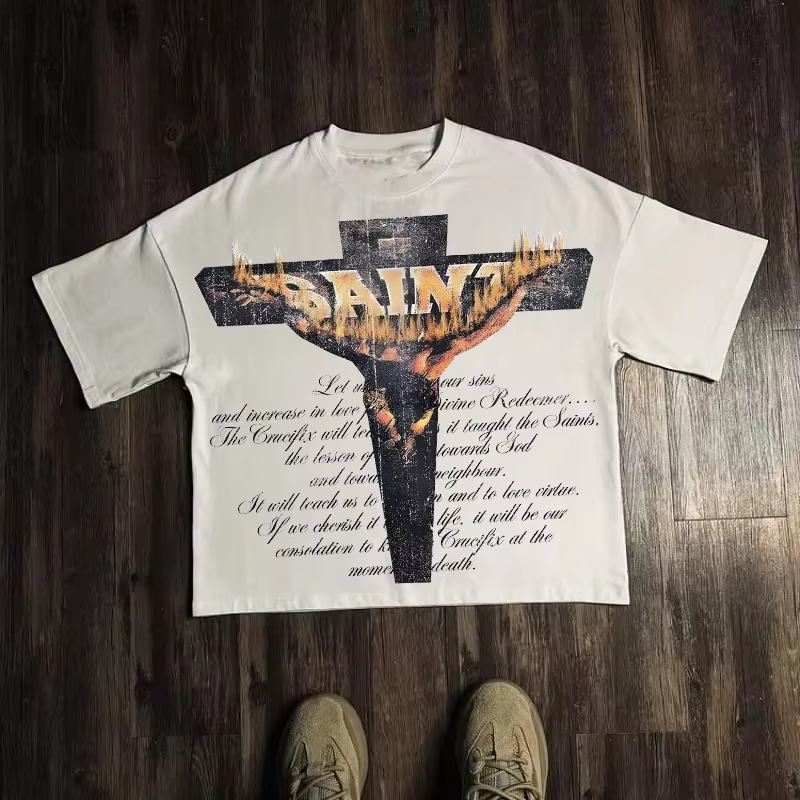 T-shirt graphique hommes femmes haut Vintage Hip Hop Streetwear surdimensionné