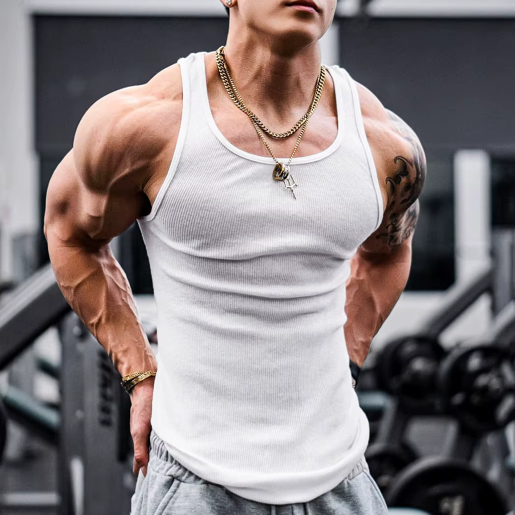 Hommes débardeur t-shirt Singlet gymnastique entraînement Fitness chemise sans manches musculation musculaire respirant sous la taille