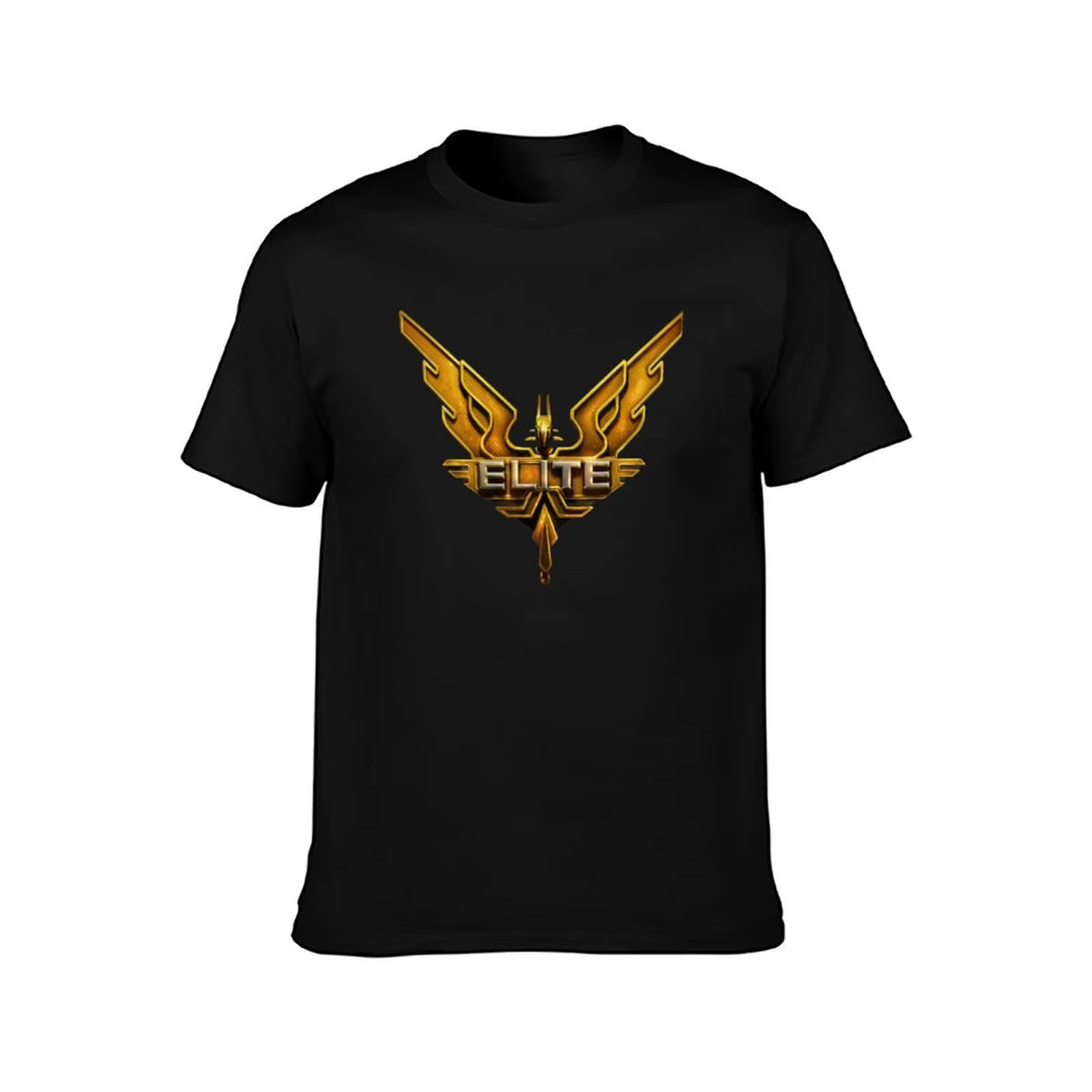 T-shirt avec logo doré Elite Dangerous, t-shirt imprimé à motif tendance