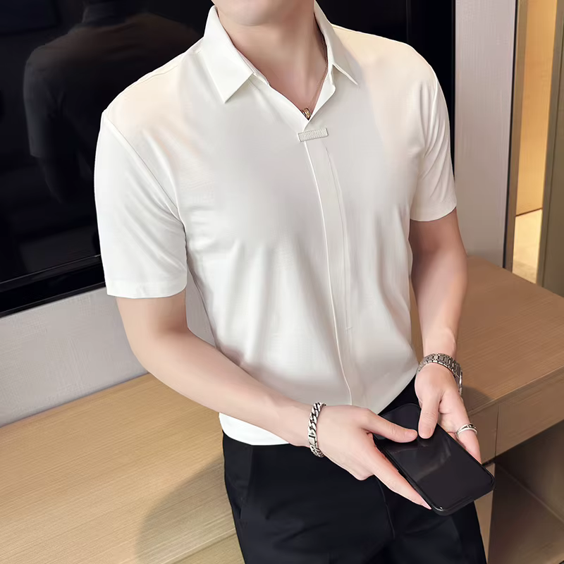 Polos de luxe à manches courtes pour hommes