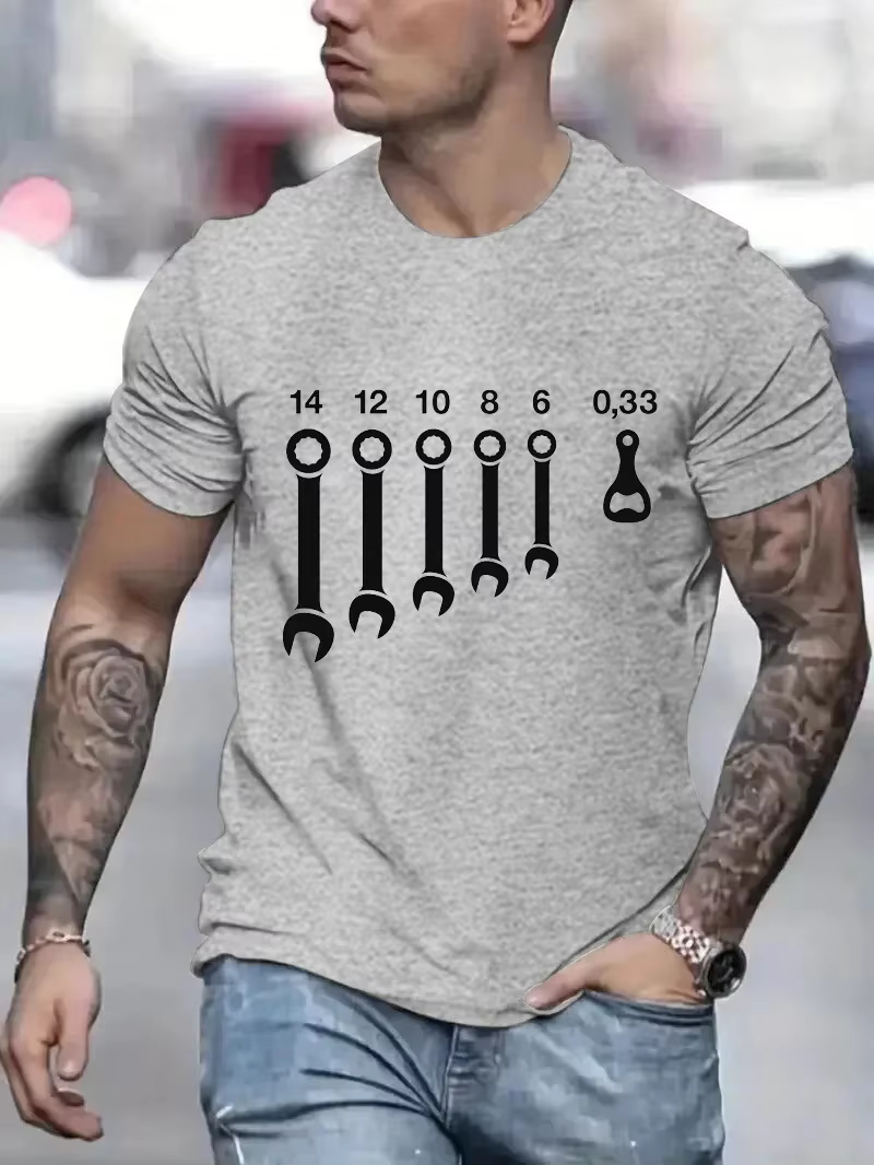 T-shirts pour hommes vêtements clés ouvre-bouteille de bière outils