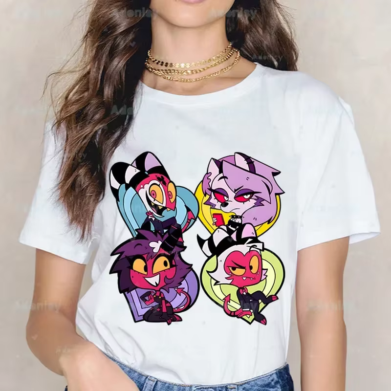 Dessins animés Helluva Boss T-shirts femmes été