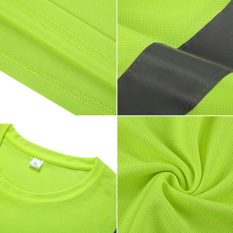 T-shirt réfléchissant extérieur Fluorescent haute visibilité sécurité travail chemise respirant