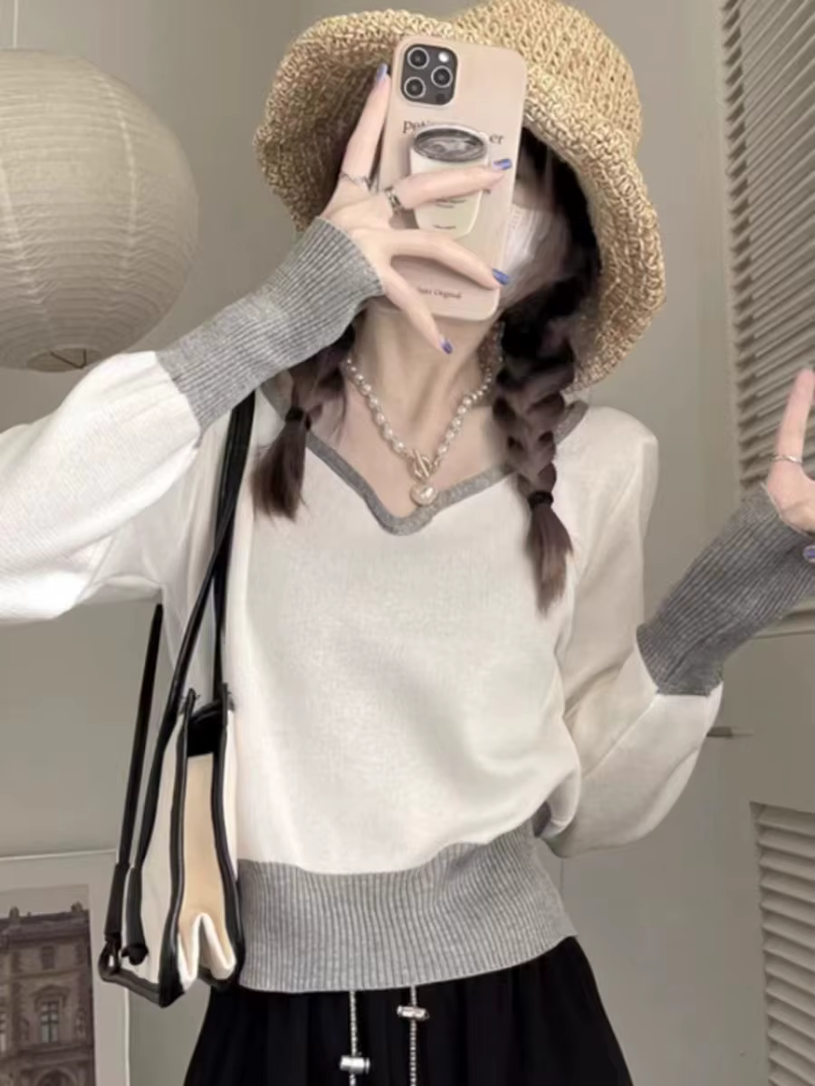 Pull à col en v pour femmes