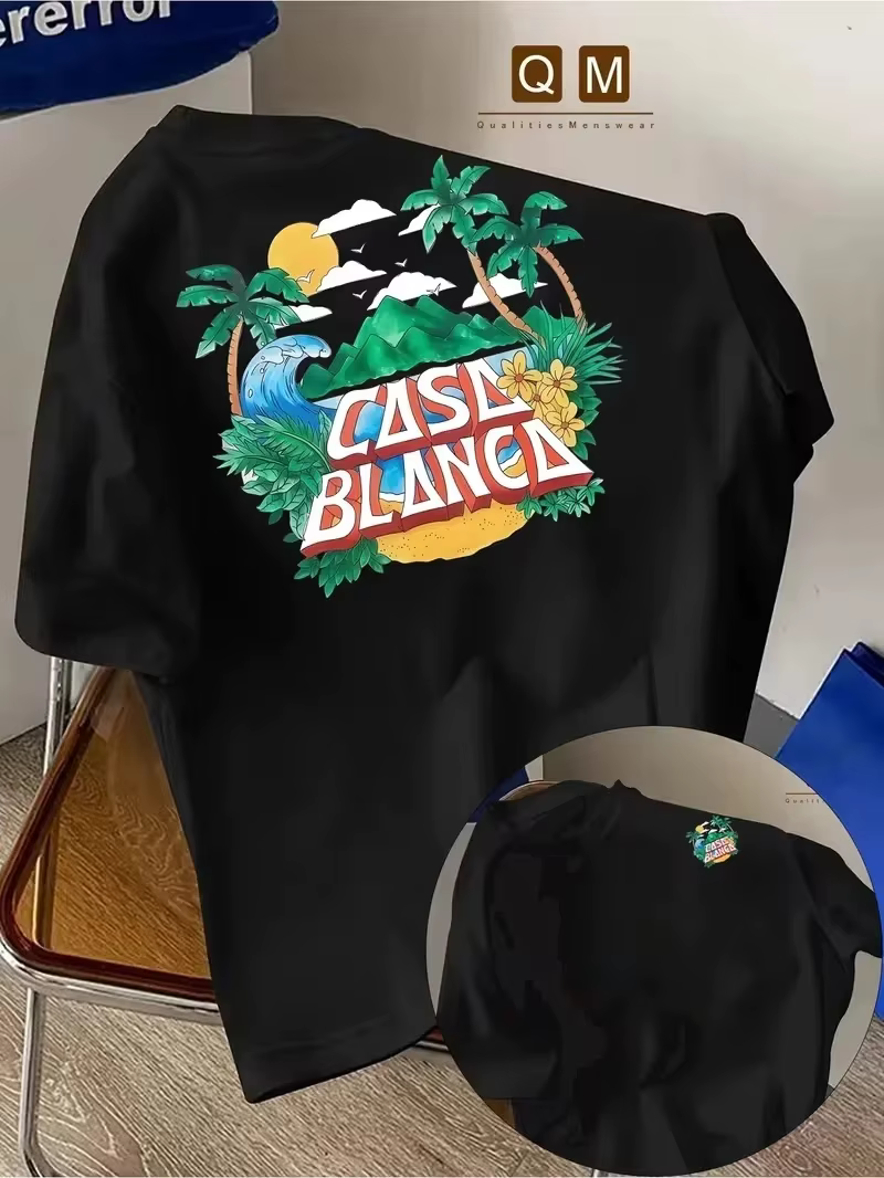 T-shirt graphique architectural esthétique Casablanca été 2026