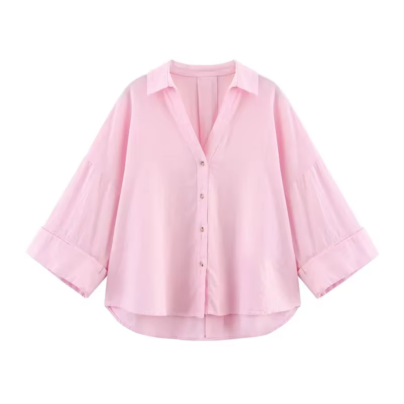 MUJER rayé chemise femme blanc chemises décontractées amples pour les femmes été boutonné