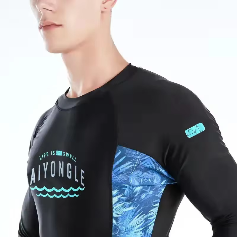 Maillot de bain à manches longues pour hommes, protection UV pour la plongée en apnée, protection anti-éruption, maillot de bain de plage, 3, 4