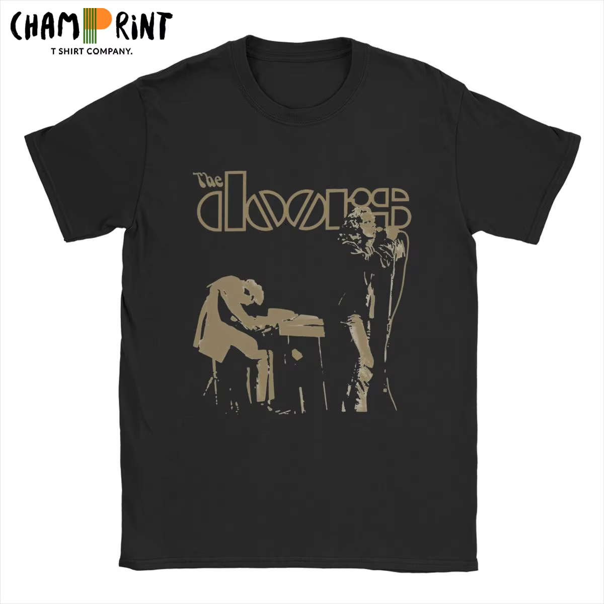 Crazy The Doors Band MOJO RISIN T-Shirts pour hommes col rond coton t-shirt à manches courtes