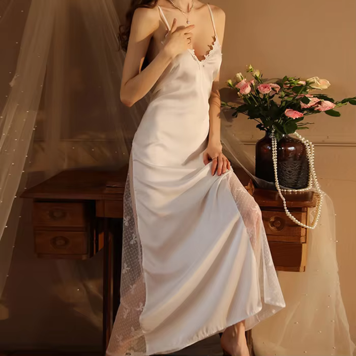 Kimono dos nu en satin pour femme