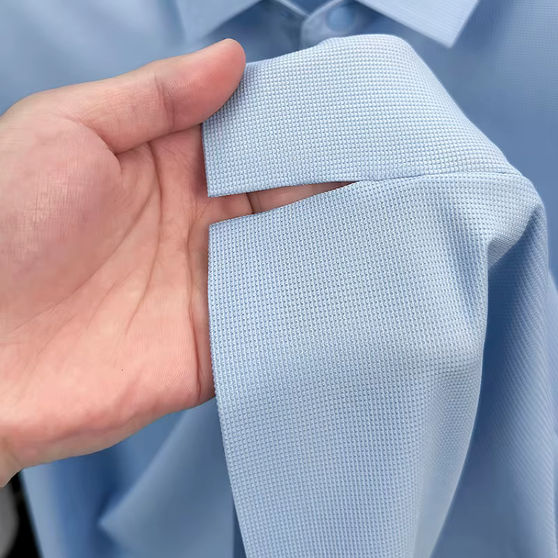 2025 Chemise polo gaufrée sportive pour hommes | Tailles supérieures de Tennis de Golf évacuant l'humidité S-5XL