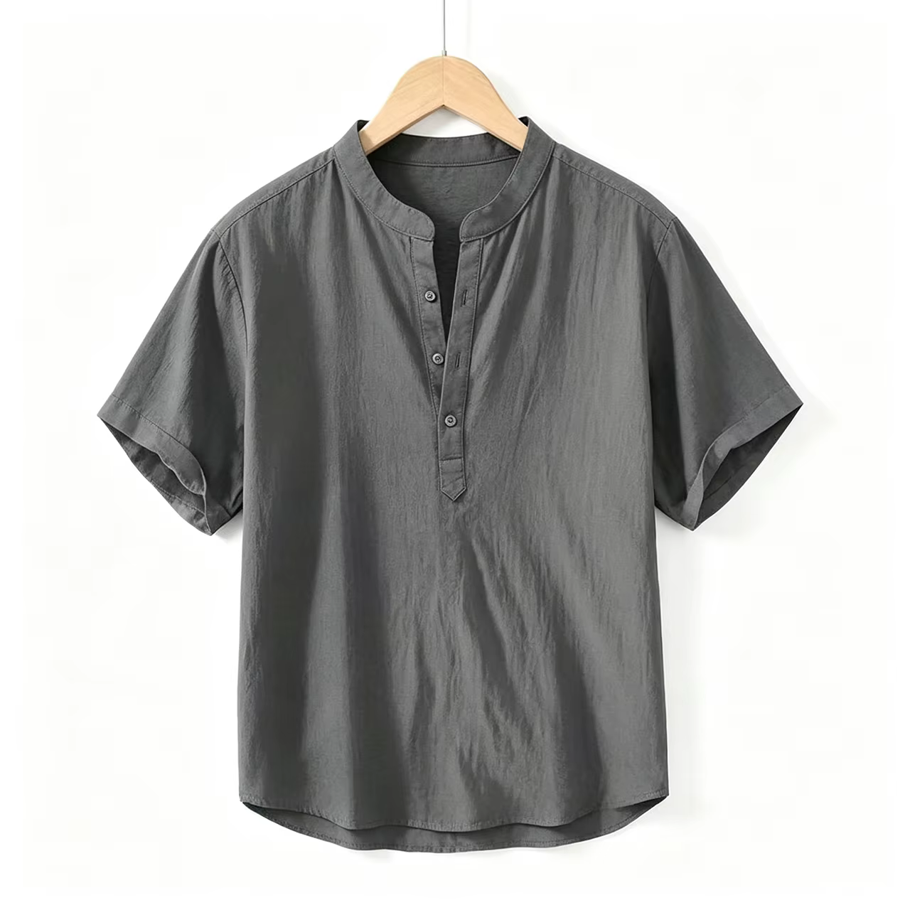 Chemise hawaïenne en lin à manches longues pour homme