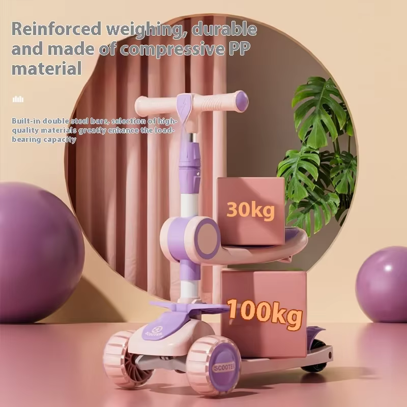 Nouvelle trottinette pour enfants de 1 à 3-6-10 ans, trottinette trois en un pour filles, garçons et bébés. Promenade en scooter