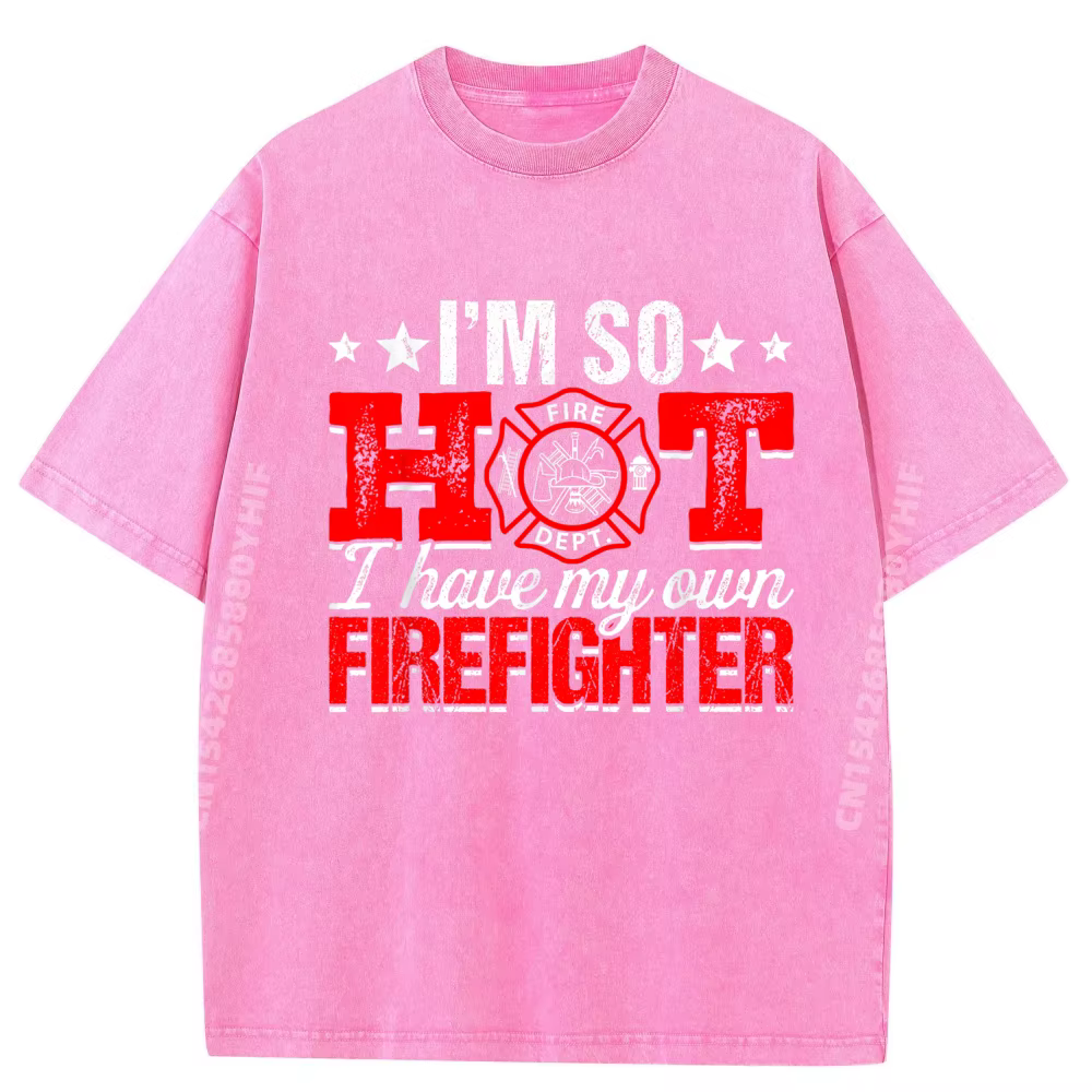 T-shirt graphique décontracté pour femme pompier