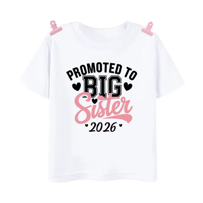 T-shirt à manches courtes pour fille style sœur 2026