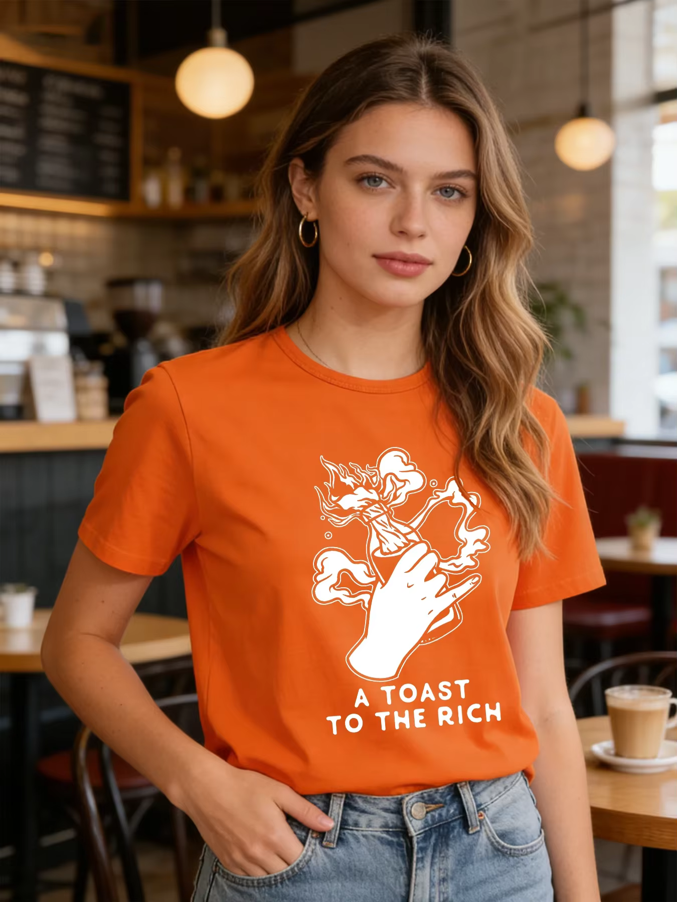 T-shirt Femme Printemps/Été 2026 avec Imprimé Lettres Personnalisées – Haut Décontracté Ample à Manches Courtes Tendance