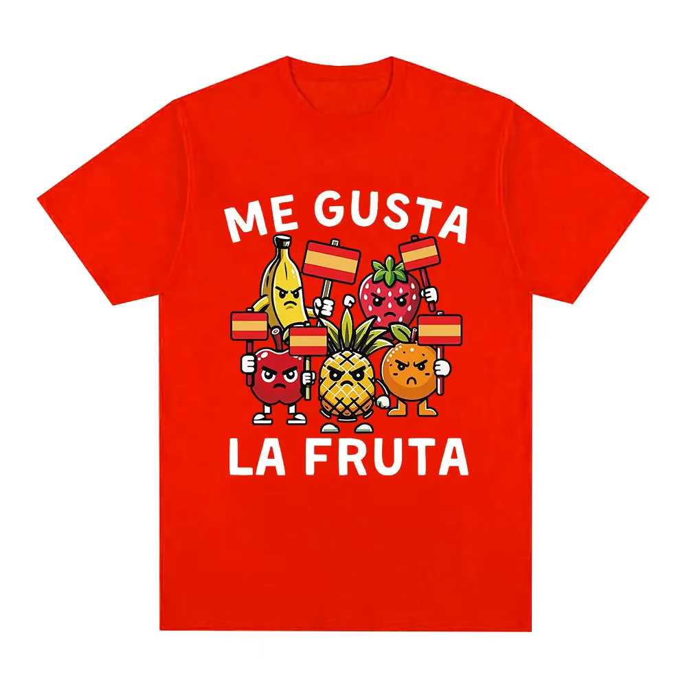 Me Gusta La Fruta T-shirt drôle j'aime les Fruits espagnol Meme imprimé T-shirts femmes