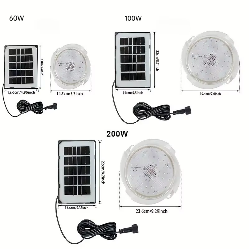 LED plafonnier solaire 3 couleurs lampe
