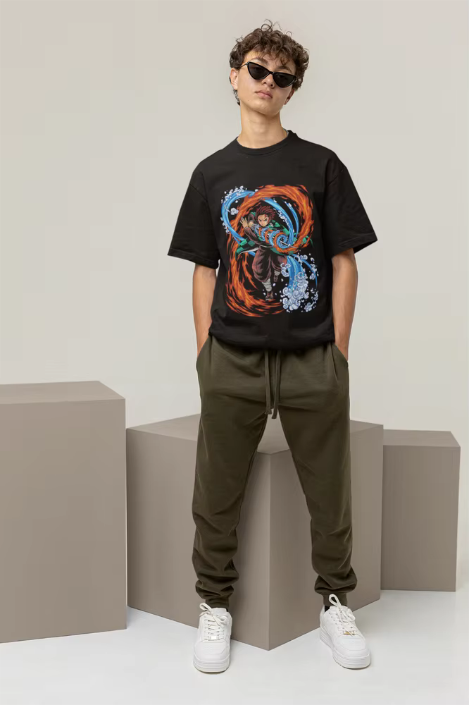 Tanjiro chemise tueur de démons Kimetsu No Yaiba T-Shirt Nezuko