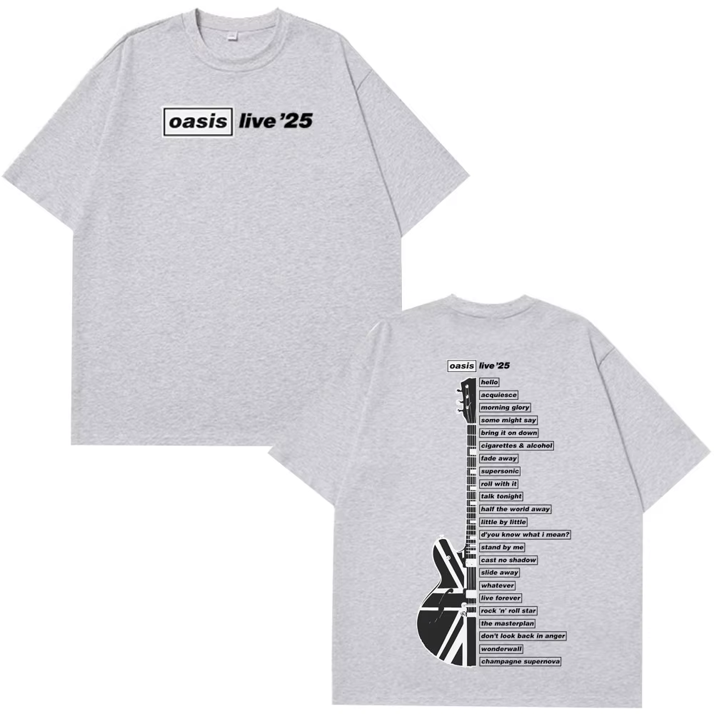 Oasis Live '25 Wembley Tour t-shirt Fan Merch haut d'été hommes surdimensionné Hip-hop mode T-shirts confort
