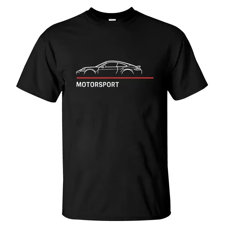 T-shirt décontracté pour homme 2025 – Motif graphique 911 Turbo S (992) Silhouette Motorsport – Manches courtes d'été 100 % coton – Tailles S-3XL – Cool