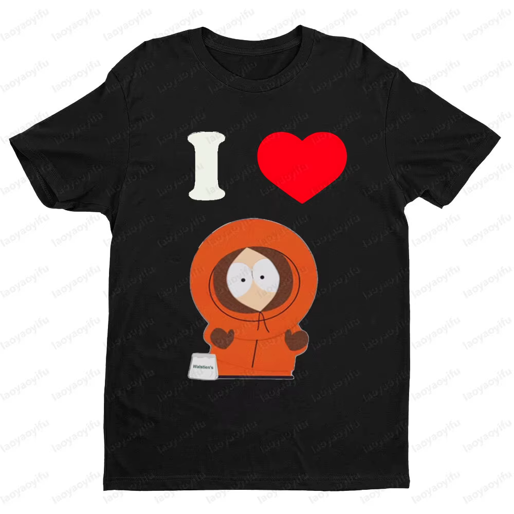 South Park thème I coeur rôle graphique imprimé T-shirt hommes femmes universel décontracté col rond manches courtes