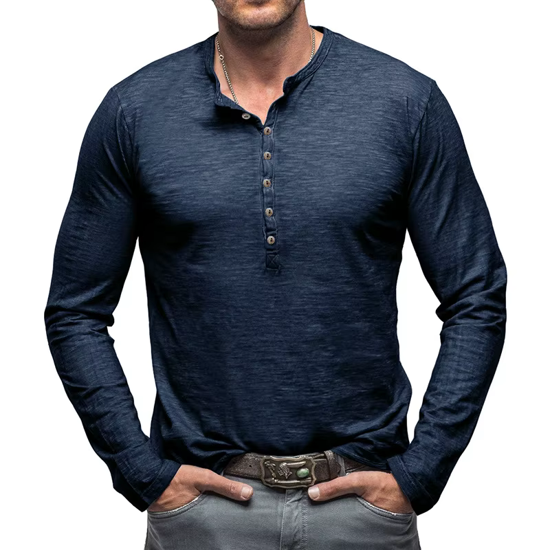 Henley – chemise à manches longues pour hommes