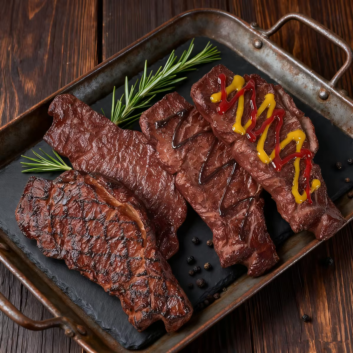 Modèle de faux steak réaliste-accessoire de viande artificielle pour la photographie alimentaire, affichage de restaurant, décoration de cuisine, décoration de fête barbecue