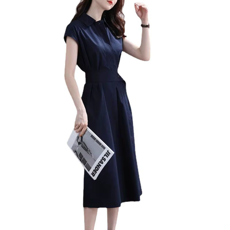 Robe chemise élégante et amincissante de style français