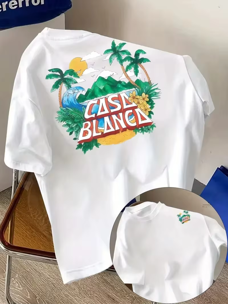T-shirt graphique architectural esthétique Casablanca été 2026