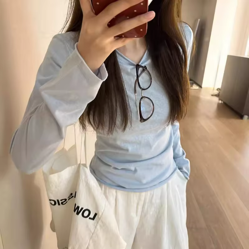 T-shirt à manches longues bouclé pour femmes