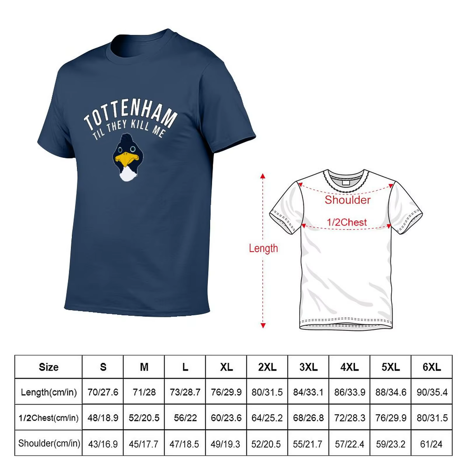 Tottenham Til They Kill Me T-Shirt coton t-shirts de haute qualité imprimé