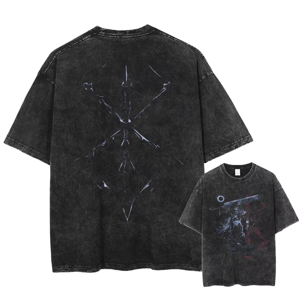 Berserk-T-shirt à Manches Courtes en Coton