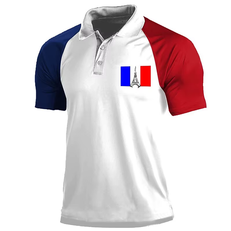Polo classique Simple drapeau de la France pour hommes