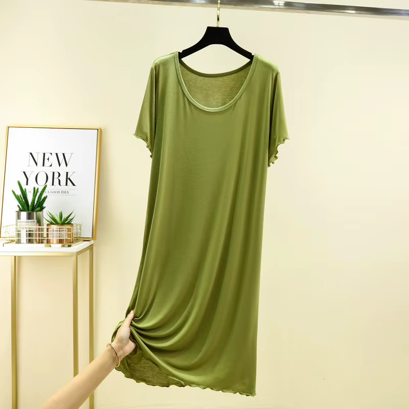 Robe de nuit décontractée à manches courtes pour femme