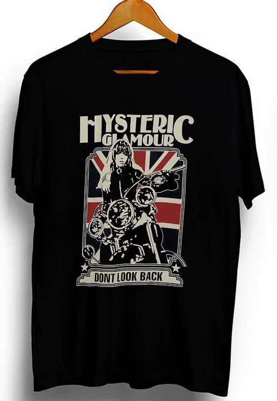 T-shirt en coton noir au design agréable, Remake HYcottages IC GLAMOUR, TE7043