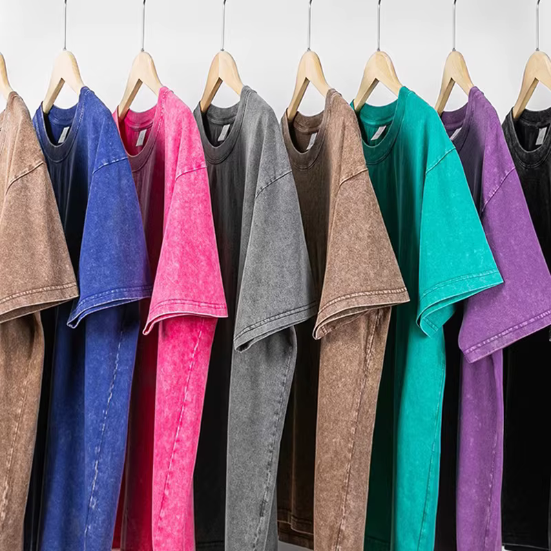 Streetwear lavé en détresse T-shirt pour hommes surdimensionné européen et américain épaules dénudées manches coton femmes t-shirts