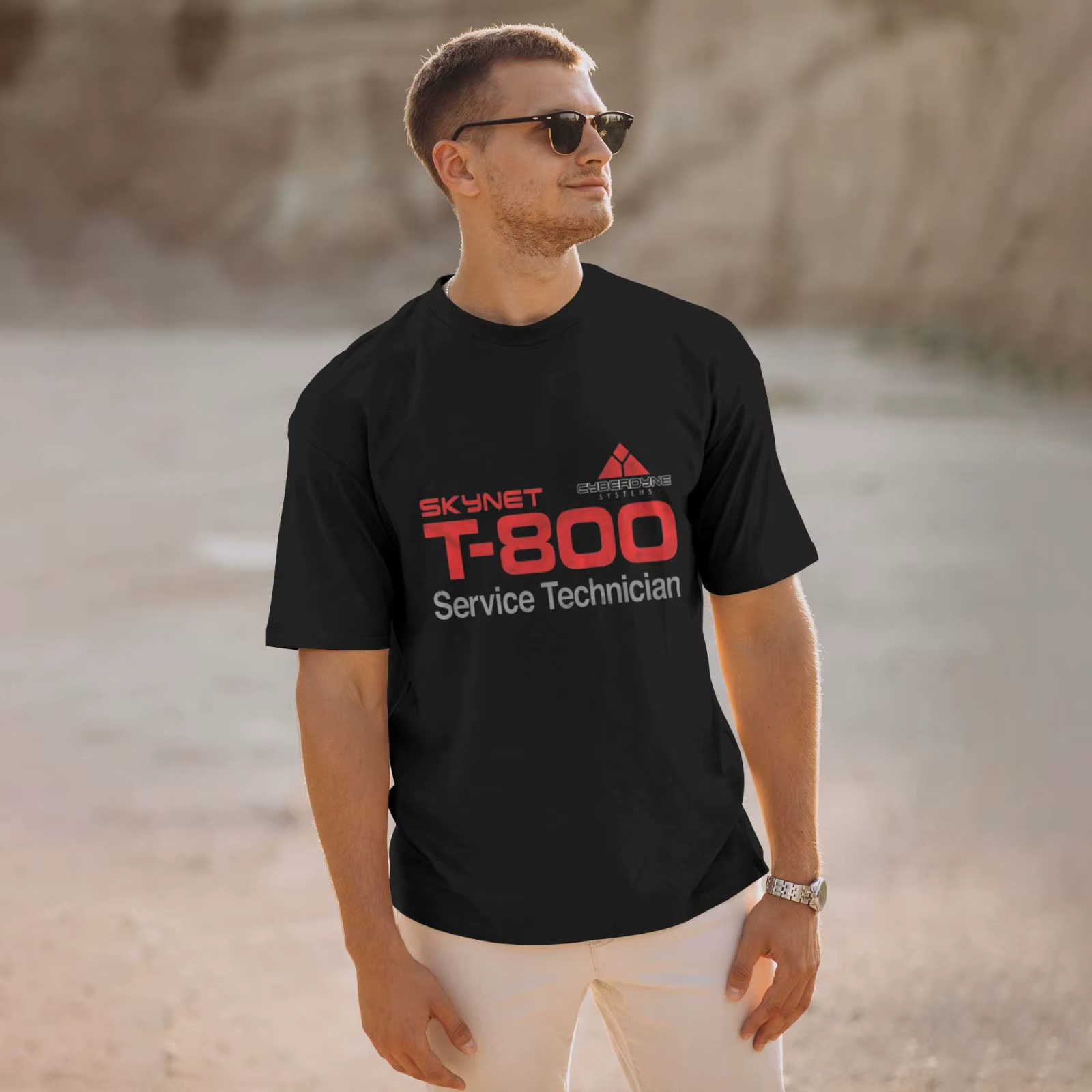 T-800 technicien T-Shirt hommes Terminator Cyberdyne Cyborg coton grands