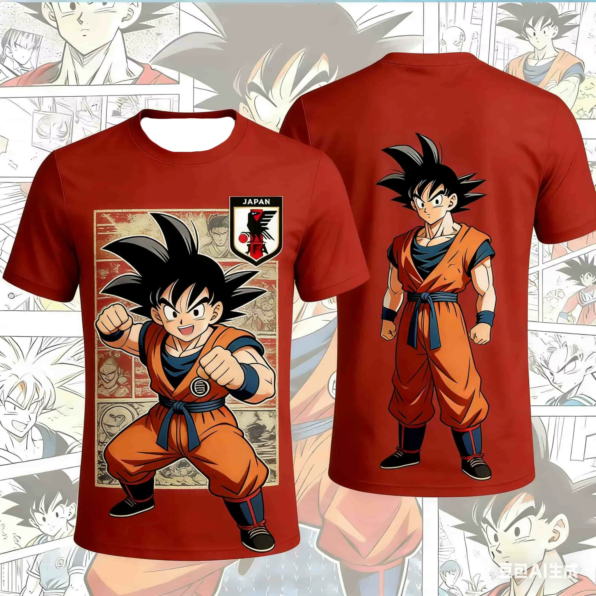 T-shirt graphique DBZ Chibi & Goku musclé