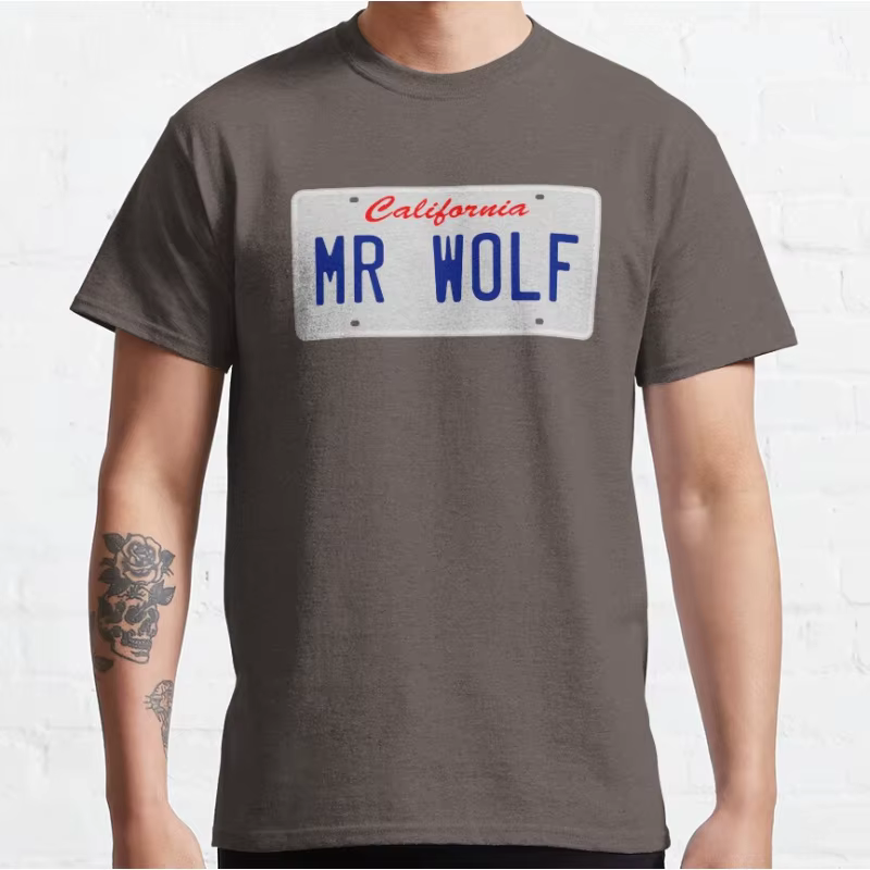 M. Wolf 80s film vintage Pulp fiction T-shirt à manches courtes et col rond pour hommes grande taille hauts pour adultes S-6xl