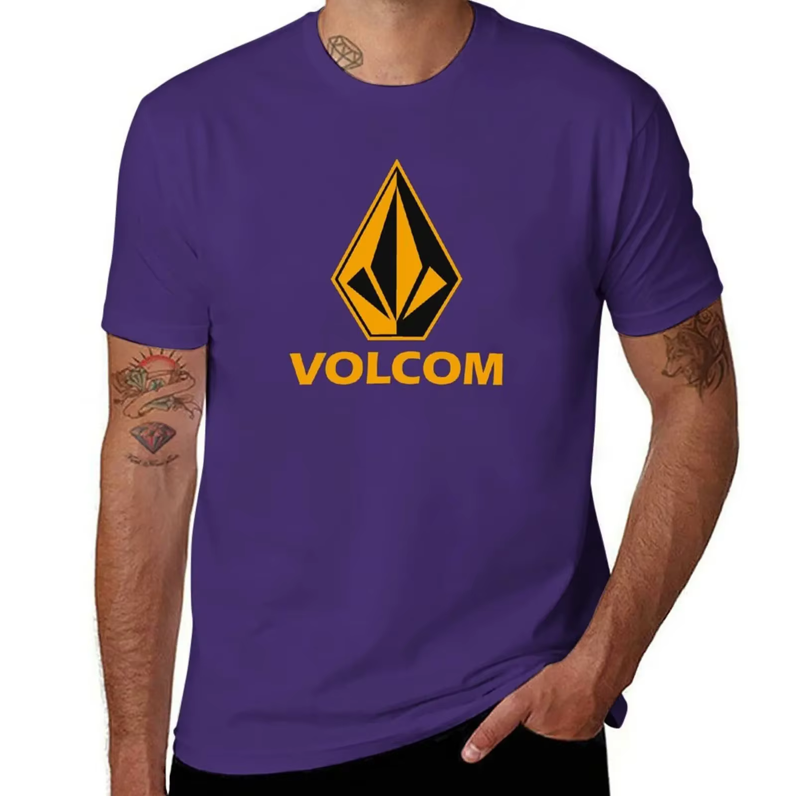 T-shirt vintage avec logo volcom pour hommes
