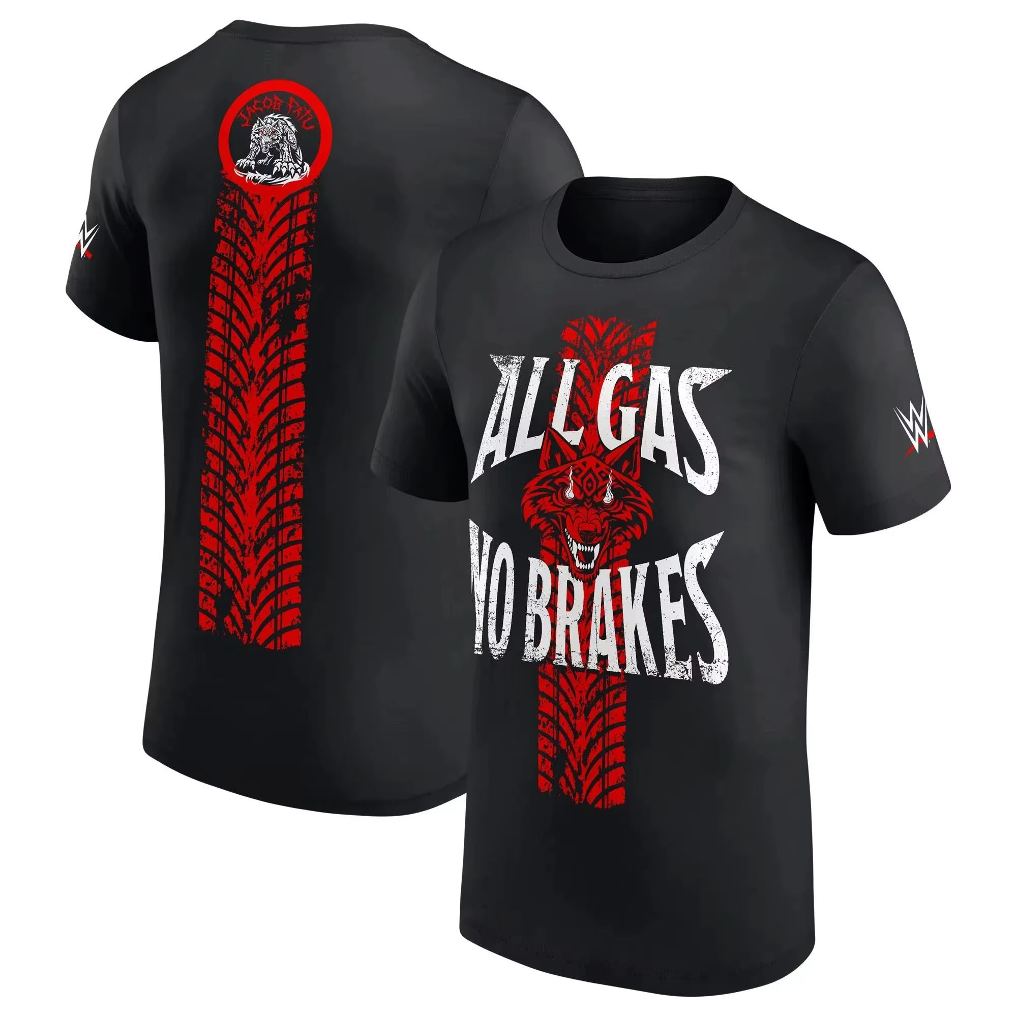 T-shirt de combat de lutte pour homme Jacob Fatu 2026 noir