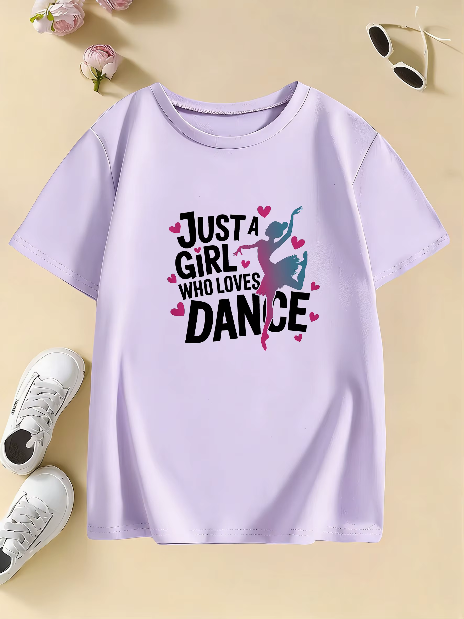 T-shirt graphique drôle « Just A Girl Who Loves Dance » pour enfants et filles