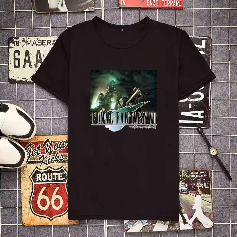 Hommes T-Shirts fils d'avalanche Final Fantasy classique t-shirt à manches courtes FF7 jeu vidéo Strife Shinra soldat