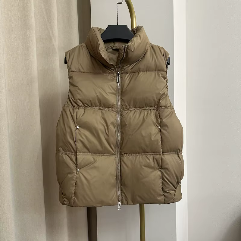 Gilet en duvet de canard blanc pour femme