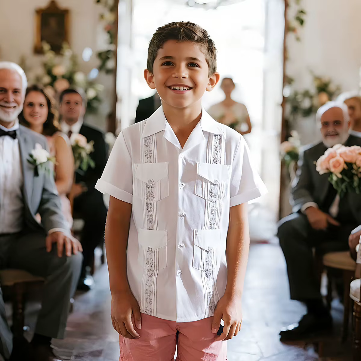 Chemises pour garçons, chemises guayabera cubaines pour enfants