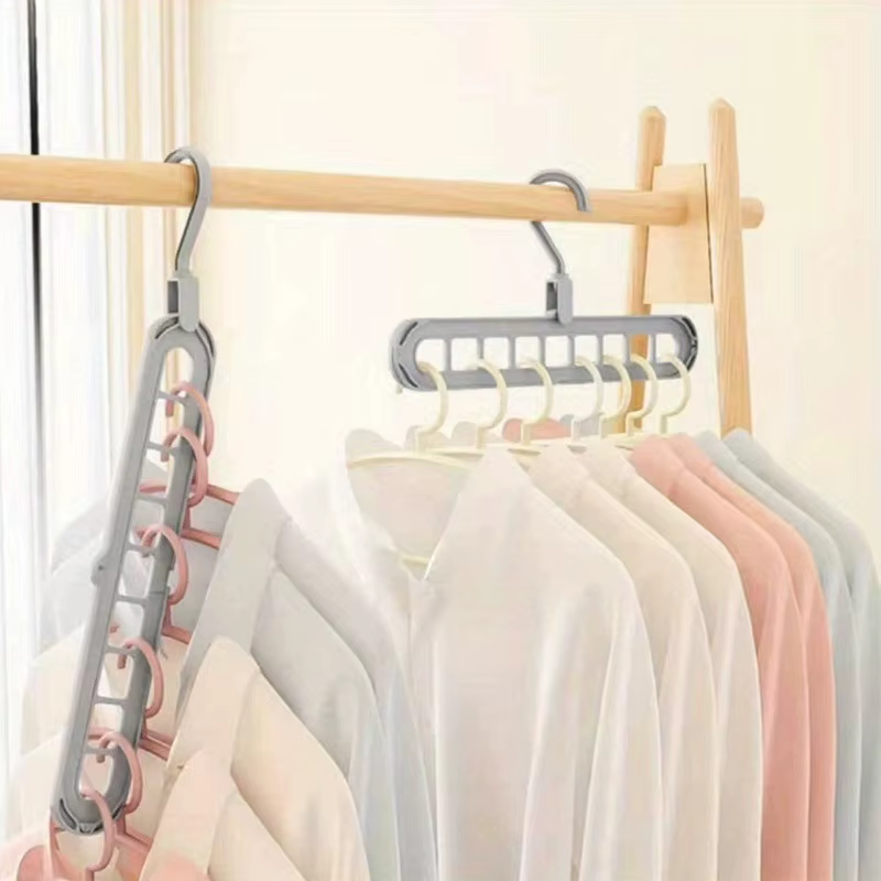 Porte-vêtements gain de place - Support de rangement pliable en plastique pour chemises - Cintre de garde-robe pour économiser de l'espace