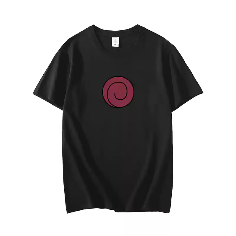 T-shirt avec symbole d'anime Naruto pour hommes et femmes