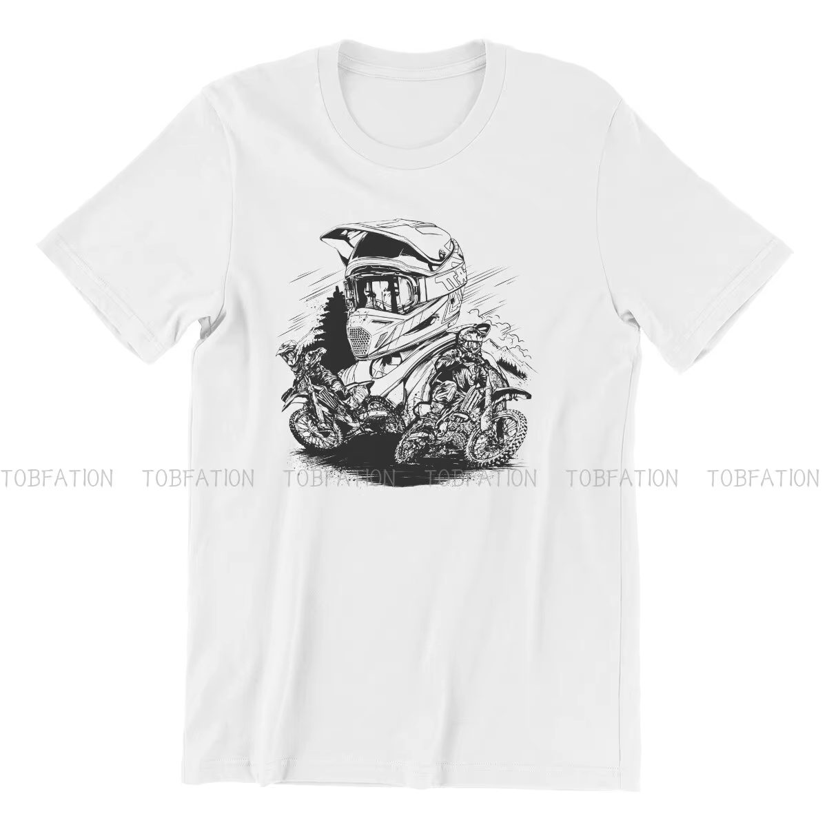 VTT mode t-shirts Enduro Cross moto course mâle Style pur couverture en coton t-shirt col rond surdimensionné