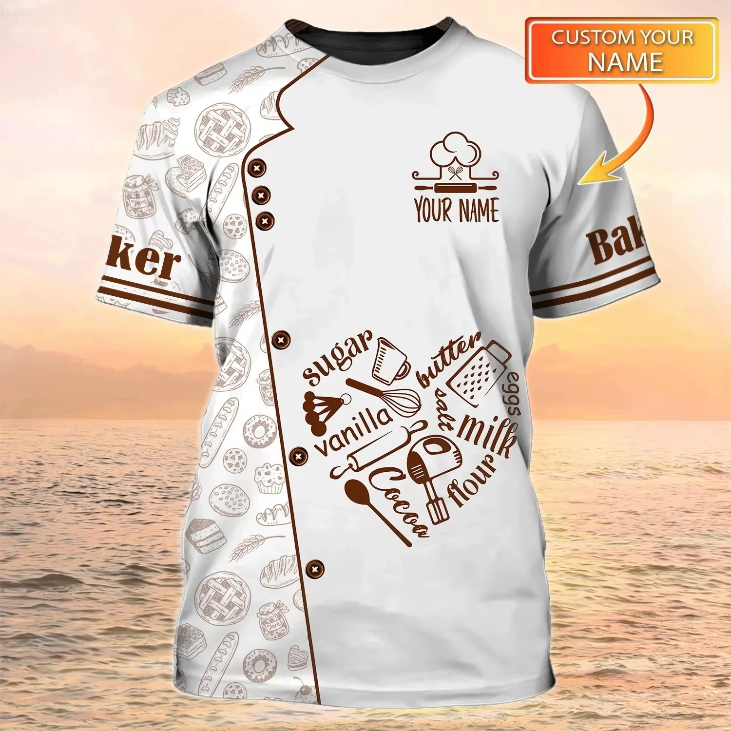 T-shirt à col rond personnalisé pour homme